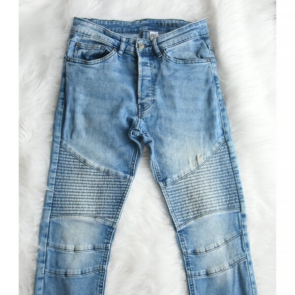 DIVIDED H&M Skinny Moto Jeans Size 28 - Picture 4 of 7